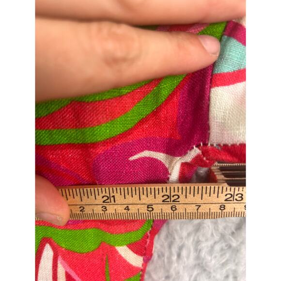 NWT Linen Luv Pink Green Abstract Print 100% Linen Shift Dress Size M - Picture 7 of 9